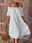 Women's White Dress Lace Dress Mini Dress Lace Basic Casual Daily Off Shoulder Short Sleeve Summer Spring White Plain