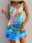 Women's Tank Top Dress Sleeveless Scoop Neck Abstract Swirl Pattern Colorful Lightweight Summer Beach Casual Flowy Blue Yellow Pink Multi-size
