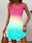 Women's Sleeveless Dress Ombre Colorful Mini Beach Casual Tank Style Scoop Neck Pink Yellow Aqua Blue Stretchy Fit Summer Party Sundress Clothing Apparel