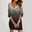 Women‘s Casual Dress Bodycon Sheath Dress Mini Dress Gold 3/4 Length Sleeve Color Gradient Print Summer Spring Fall V Neck Loose Fit 2023 S M L XL XXL 3XL