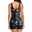 Women's Plus Size Swimwear 2 Piece Swim Dress Swimsuit Open Back Printing Trees / Leaves Tropical V Wire Vacation Fashion Bathing Suits