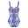 Women's Normal Swimwear One Piece Monokini Swimsuit Tummy Control Open Back Printing Flower Strap Vacation Fashion Bathing Suits