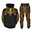 Men's Tracksuit Hoodies Set Black+Brown Black Gold Brown Brown 2 Hooded Graphic Florals 2 Piece Print Sports & Outdoor Casual Sports 3D Print Streetwear Designer Basic Spring Fall Clothing Apparel