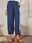 Women's Chinos Baggy Pants Cotton Linen Side Pockets Baggy Mid Waist Ankle-Length Navy Blue Summer