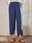 Women's Chinos Baggy Pants Cotton Linen Side Pockets Baggy Mid Waist Ankle-Length Navy Blue Summer