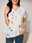 Women's T shirt Tee Henley Shirt Leaf Print Holiday Weekend Basic Short Sleeve V Neck White