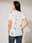 Women's T shirt Tee Henley Shirt Leaf Print Holiday Weekend Basic Short Sleeve V Neck White