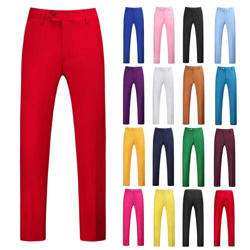 Men's Dress Pants Trousers Chinos Pocket Plain Breathable Outdoor Wedding Business Casual Retro Vintage Classic turmeric Black Stretchy