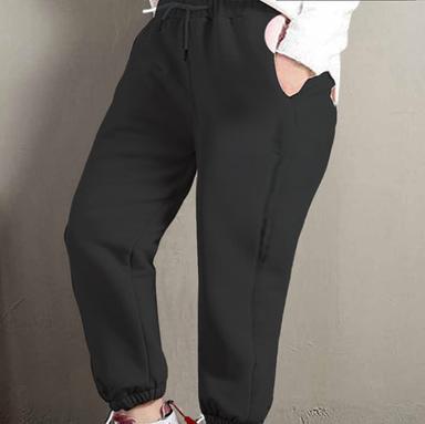 Women's Plus Size Fleece Pants Pants Trousers Sporty Casual Chino Full Length Natural Solid Color Drawstring Micro-elastic Casual Daily Holiday Light Green Gray Fall Winter Regular Fit