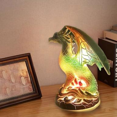 Animal Table Lamp Series, Stained Resin Table Lamp Night Light, Stained Resin Animal Night Light, Stained Resin Lamp for Bedroom Animal Lovers Home Decor 10*15CM/3.93*5.9INCH (3pcs Button Batteries)
