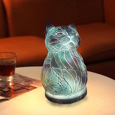 Resin Desk Lamp Animal Series Simulated Stained Glasss Decor Table Lamp Vintage Stained Bedside Lamp 15cm/5.9inch