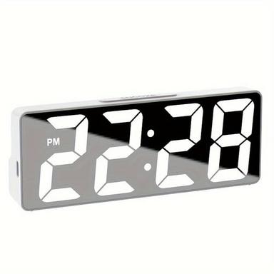 Latest Digital Clock LED Alarm Clock For Bedroom Electronic Desktop Clock With Temperature Display Adjustable Brightness 12/24 Hours Hour Clock For Bedroom