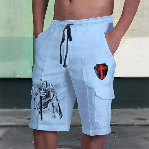 Men's Cross Shorts Mid Waist Vacation Fashion Streetwear Outdoor Casual Holiday Drawstring Side Pockets Designer Clothing Apparel