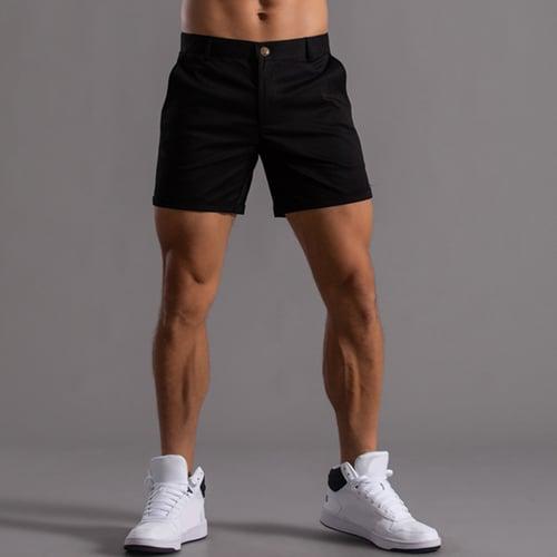 Men's Shorts Chino Shorts Bermuda shorts Work Shorts Pocket Straight Leg Plain Comfort Breathable Short Sports Outdoor Casual Daily Fashion Streetwear Black White
