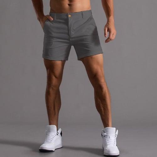 Men's Shorts Chino Shorts Bermuda shorts Work Shorts Pocket Straight Leg Plain Comfort Breathable Short Sports Outdoor Casual Daily Fashion Streetwear Black White