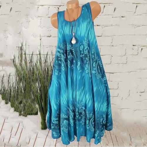 Women's Plus Size Curve Shift Dress Floral Round Neck Print Sleeveless Spring Summer Casual Random Print Short Mini Dress Casual Daily Dress