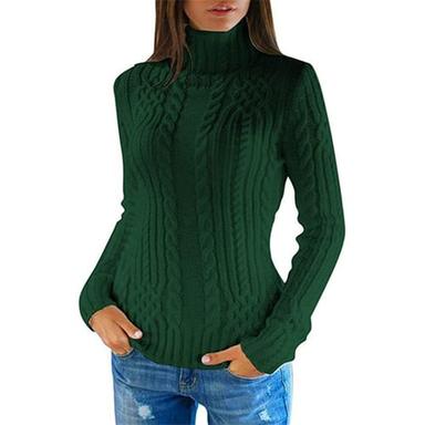 Women's Pullover Sweater Jumper Stylish Casual Soft Solid Color Cable Turtleneck Knitted Long Sleeve Cropped Knit Outdoor Daily Holiday Black White Fall Winter