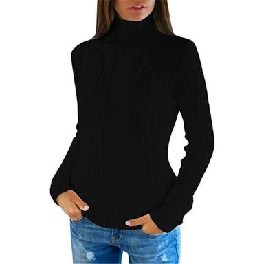 Women's Pullover Sweater Jumper Stylish Casual Soft Solid Color Cable Turtleneck Knitted Long Sleeve Cropped Knit Outdoor Daily Holiday Black White Fall Winter