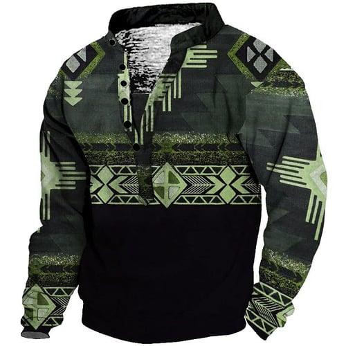 Men's Bohemian Style Graphic Prints Sweatshirt Pullover Long Sleeve Sweatshirt Standing Collar Streetwear Designer Ethnic 3D Print Casual Daily Sports Print Spring & Summer