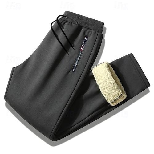Men's Sherpa Fleece Pants Sweatpants Joggers Winter Pants Pocket Letter Warm Daily Leisure Sports Going out Streetwear Casual Black Black Straight Leg Micro-elastic