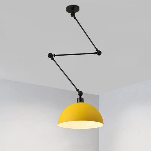 LED Pendant Light, Macaron Pole Rocker Arm Chandelier 30 cm 3000K E27 1-Light Modern Long Arm Spotlight Suspension Light Bar Loft Restaurant (Bulb Included)