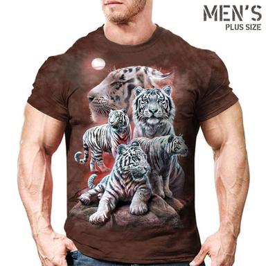 Men's Plus Size T shirt Tee Big and Tall Graphic Crew Neck Print Short Sleeve Spring & Summer Vintage Streetwear Comfortable Casual Sports Tops