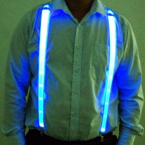 Light Up Men's Led Suspenders Bow Tie Perfect For Music Suspenders Illuminated Led Festival Costume Party