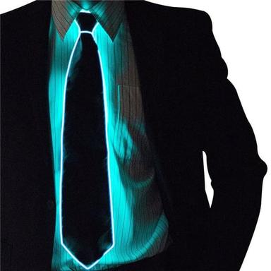 Men Glowing Tie EL Wire Neon LED Carnival Luminous Party Haloween Christmas Luminous Light Up Decoration DJ Bar Club Stage Prop Clothing