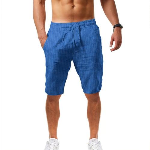 Men's Shorts Summer Shorts Beach Shorts Casual Shorts Drawstring Elastic Waist Straight Leg Stripe Comfort Breathable Short Casual Daily Holiday Fashion Classic Style Black White