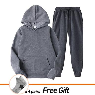 Men's Women's Tracksuit Sweatsuit Casual Fall Long Sleeve Velvet Thermal Warm Soft Fitness Running Jogging Sportswear Activewear Solid Colored Dark Grey Black White