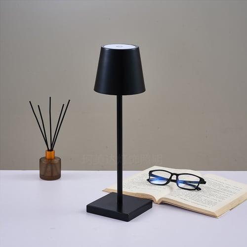 Rechargeable Cordless LED Table Lamp, Portable Metal Desk Lamp with Touch Switch, Nightstand Bedside Lamp for Bedroom Living Room Office College Dorm Dining Room Restaurant