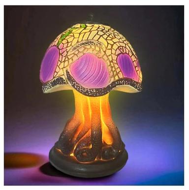 6 Inch Mushroom Table Lamp Bohemian Resin Decorative Bedside Lamp for Bedroom Living Room Home Office Decor Gift