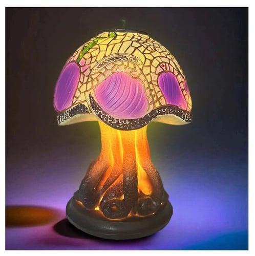 6 Inch Mushroom Table Lamp Bohemian Resin Decorative Bedside Lamp for Bedroom Living Room Home Office Decor Gift