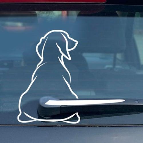 Cartoon Cute Back Dog Rear Glass Sticker Car Sticker