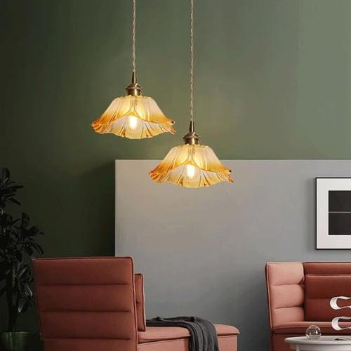 Pendant Light E27 Base Single Head Decoration Stained Glass Chandelier Lampshade Nordic Creative Style Lighting Fixtures Balcony Meeting Room Cafe Hanging Lamp 110-240V