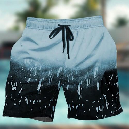 Men's Geometric Pattern Gradient Color Swimming Trunks Board Shorts Shorts Mid Waist Fashion Streetwear Designer Casual Daily Holiday Pocket Drawstring Elastic Waist Designer Clothing Apparel
