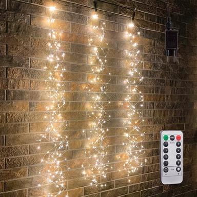 Elegant Wedding Reception Party Waterfall String Lights LED Fairy Lights 2m 200LEDs Vines Lights Copper Wire Christmas Wedding Party Holiday Tree Decoration