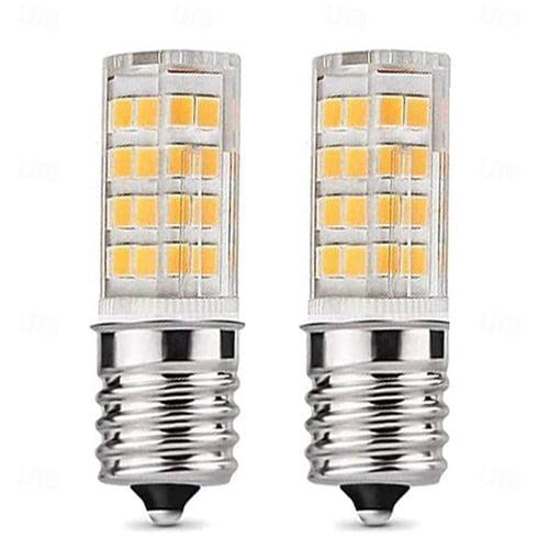 E17 LED Light Bulbs 5W Non-Dimmable Refrigerator Lights, Warm White/White 2pcs 110V-130V