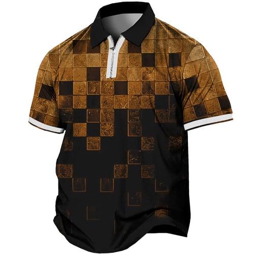 Men's Plus Size Polo Shirts Big and Tall Plaid Turndown Buttons Short Sleeve Spring & Summer Sports Fashion Streetwear Designer Outdoor Street Tops