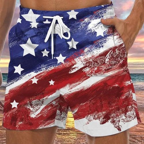 Men's Graphic Prints National Flag Swimming Trunks Board Shorts Swim Shorts Mid Waist Hawaiian Boho Casual Daily Holiday Drawstring with Mesh lining Elastic Waist Designer Clothing Apparel