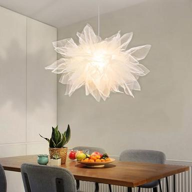 LED Pendant Light White Mesh Chandelier Modern Pendant Light Wedding Room Living Room Girls Room Bedroom Chandelier Personality Creative Romantic Lighting