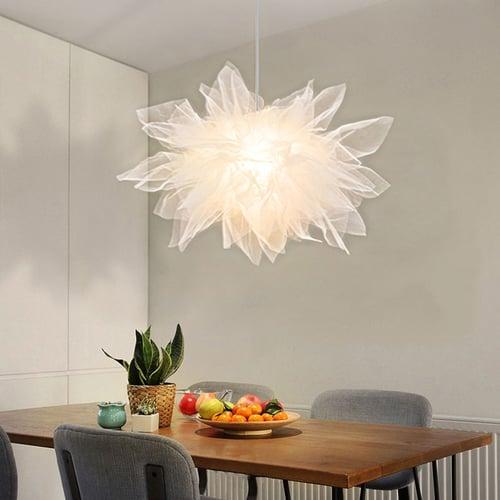 LED Pendant Light White Mesh Chandelier Modern Pendant Light Wedding Room Living Room Girls Room Bedroom Chandelier Personality Creative Romantic Lighting