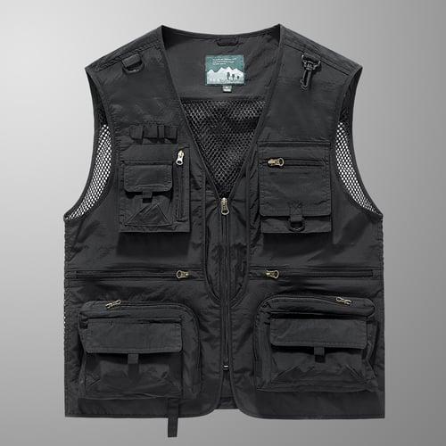 Men's Outdoor Vest Hiking Vest Sleeveless Vest Zipper Pocket Basic Outdoor Fishing Regular Multi-Pockets Comfortable Summer Spring Solid Color Black Army Green Burgundy Blue Puffer Jacket