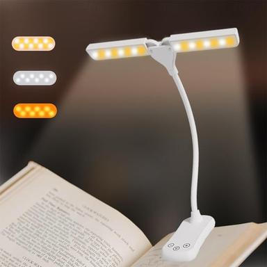 Book Lights 14 LEDs for Reading in Bed Touch Control Reading Light with 3 Colors & 8 Brightness Reading Lights for Books in Bed Portable & Adjustable Rechargeable Reading Lamp