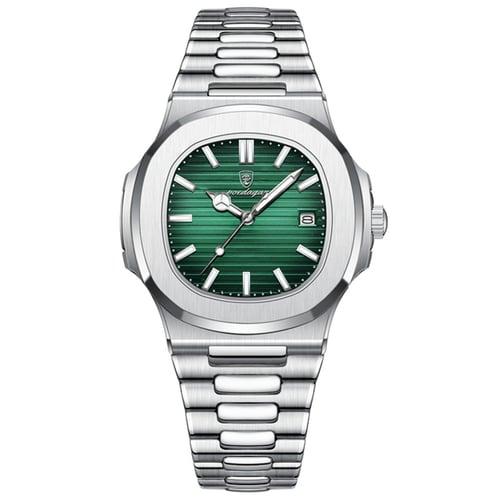 POEDAGAR Luxury Watch Business Waterproof Male Clock Luminous Date Stainless Steel Square Quartz Men Watch