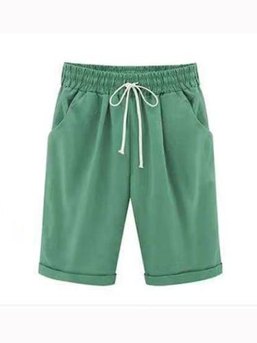 Women's Lounge Shorts Pure Color Elastic Waist with Drawstring Simple Casual Comfort Home Daily Vacation Breathable Pocket Five-point Pants