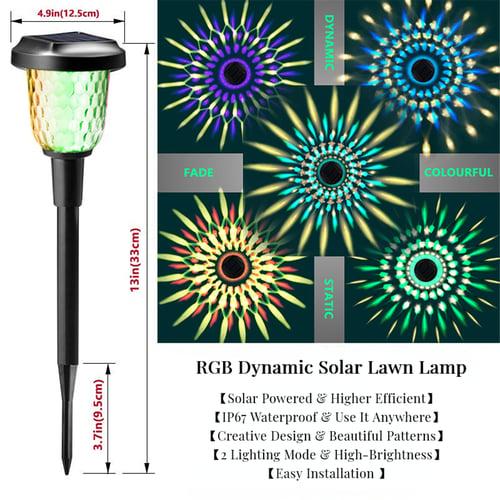 Solar Pathway Lights Color Changing Solar Garden Lights IP65 Waterproof Outdoor Landscape Path Lights for Yard Lawn Patio Driveway Decorative