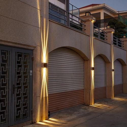 Outdoor LED Wall Lamp Waterproof 5W Up and Down Lighting Indoor Double-Head Curved Wall Light Modern Bedroom Warm White Light