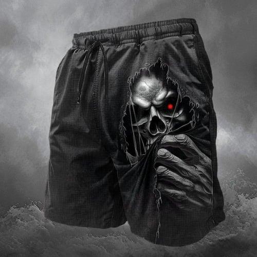 Men's Skull Swimming Trunks Board Shorts Shorts Mid Waist Vintage Designer Punk & Gothic Casual Holiday Club Designer Clothing Apparel