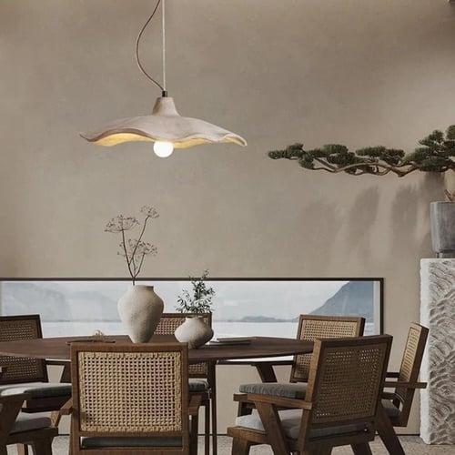 French Rustic Style Hanging Light, Creative Flower Type Concrete Chandelier, E27 Light Source Single-Head Cement Pendant Lamp, Flush Mount Installation Lighting Fixtures